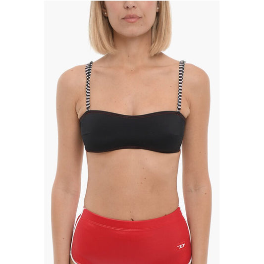 Diesel Bandeau Bikini Top with Striped Straps