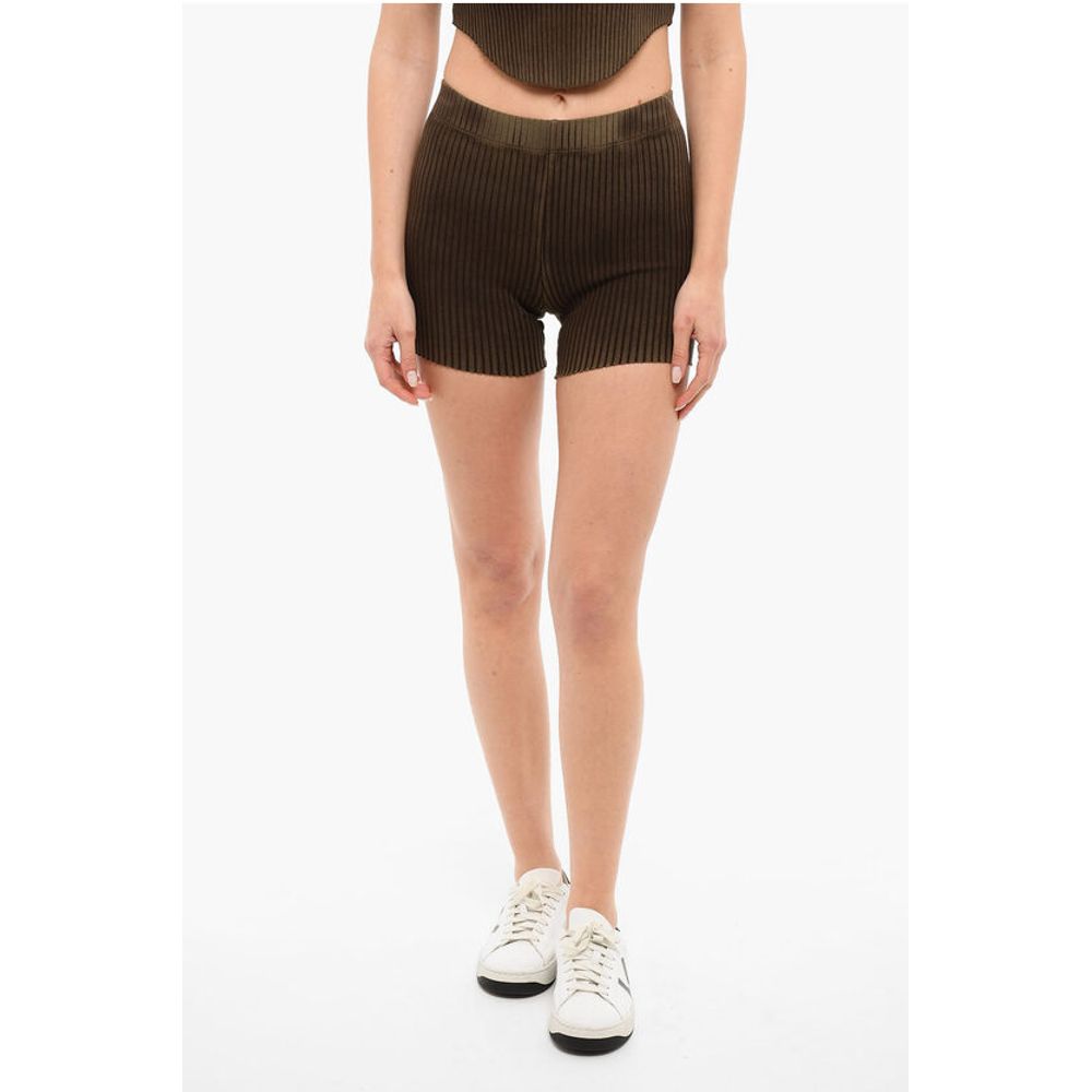 Cotton Citizen Ribbed Shorts with Distressed Detailing