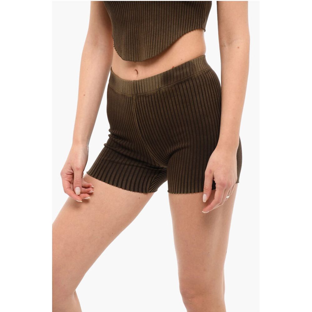 Cotton Citizen Ribbed Shorts with Distressed Detailing