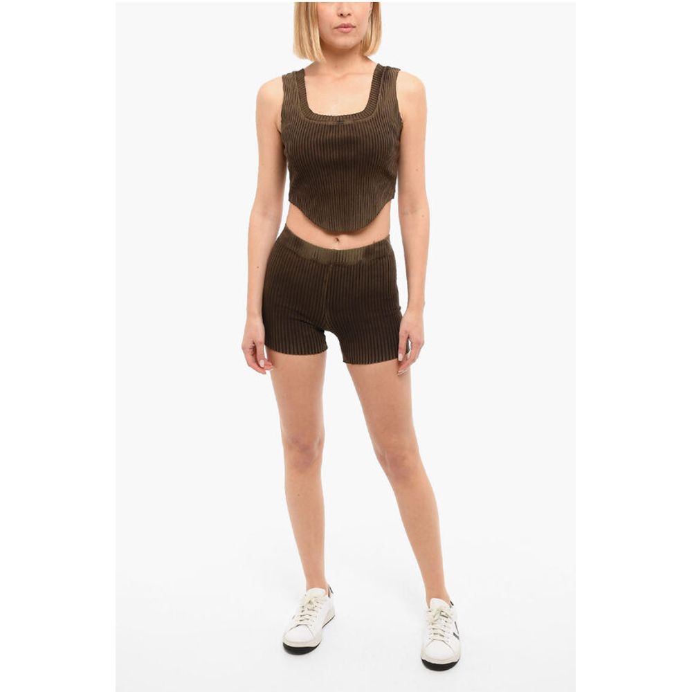 Cotton Citizen Ribbed Shorts with Distressed Detailing