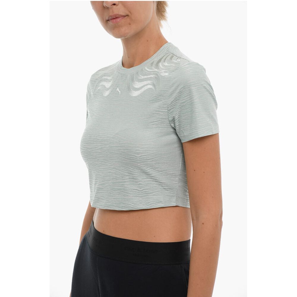 Puma Crew-neck SNOW TIGER Cropped T-Shirt with Embroidery