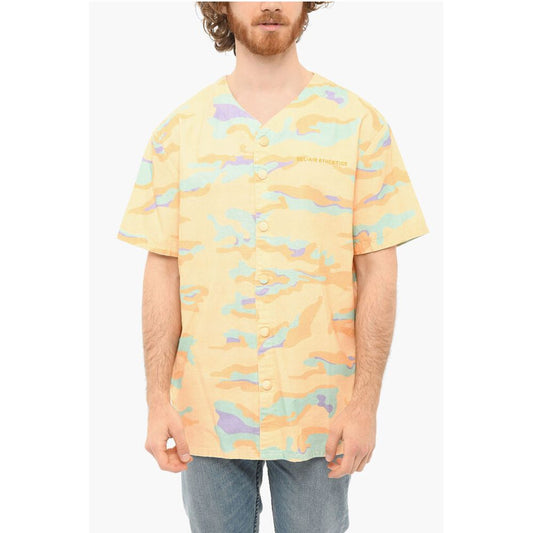 Bel Air Athletics V-neckline CAMO BASEBALL Shirt with Camouflage Motif