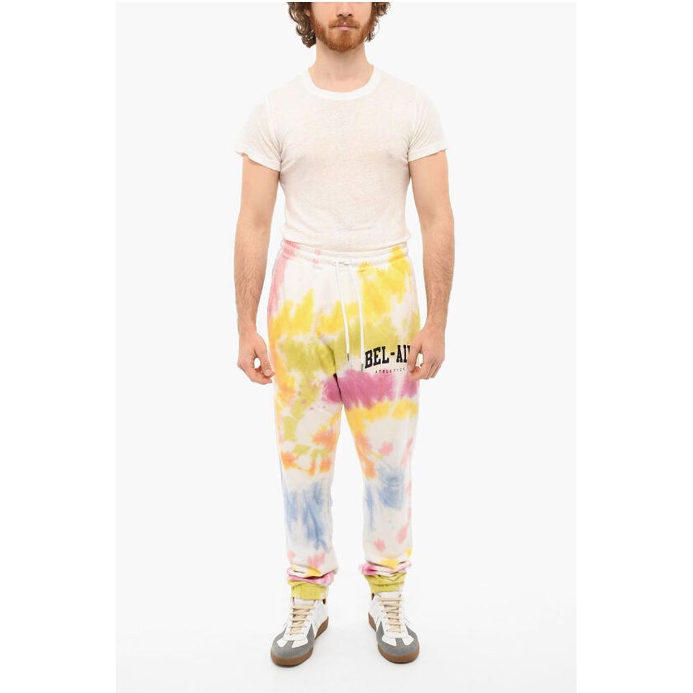 Bel Air Athletics Brushed-cotton COLLEGE Joggers with Tye-dye Print