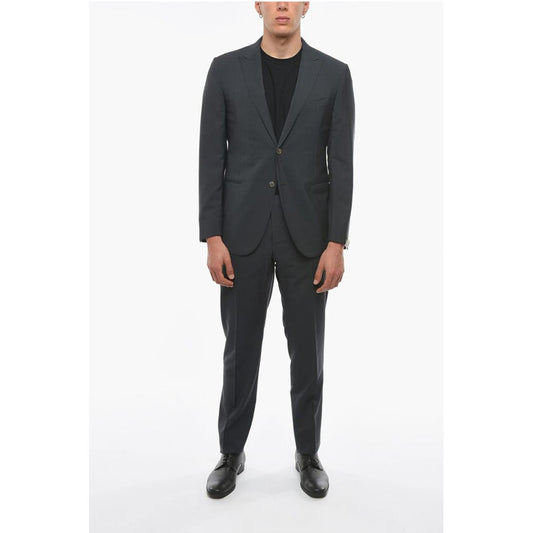 Corneliani Wool and Mohair CERMONY ACADEMY Suit with Peak Lapel