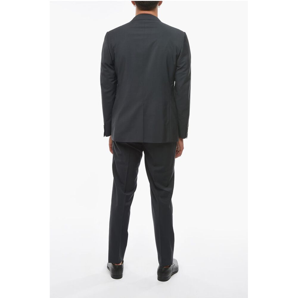 Corneliani Wool and Mohair CERMONY ACADEMY Suit with Peak Lapel