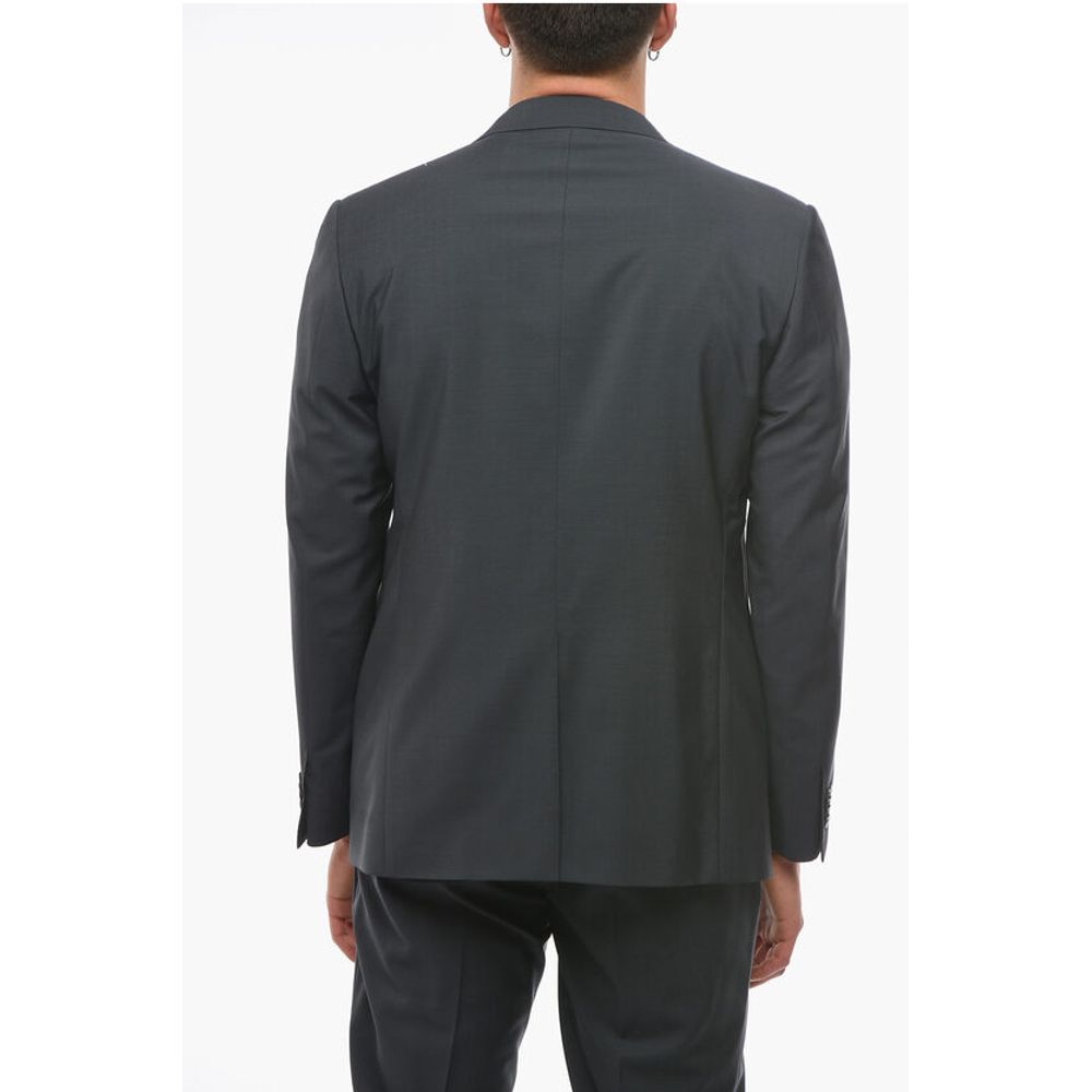 Corneliani Wool and Mohair CERMONY ACADEMY Suit with Peak Lapel