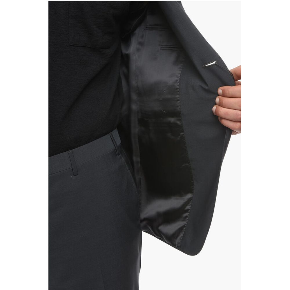 Corneliani Wool and Mohair CERMONY ACADEMY Suit with Peak Lapel