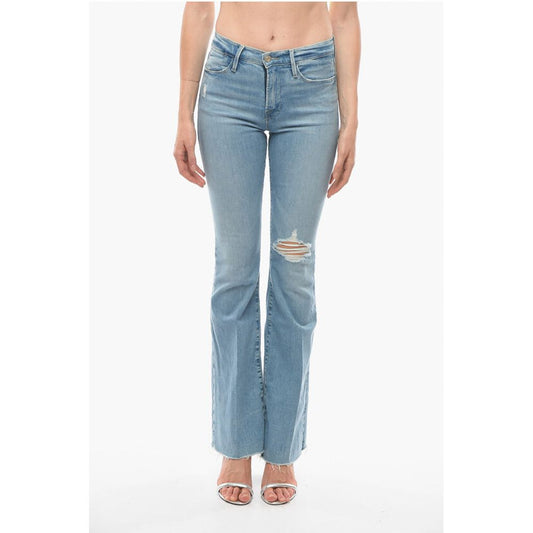 Frame High Waist Flared Jeans With Frayed Hem 26cm
