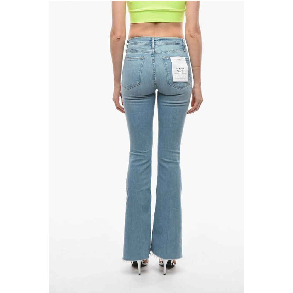 Frame High Waist Flared Jeans With Frayed Hem 26cm