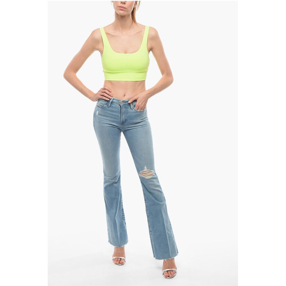 Frame High Waist Flared Jeans With Frayed Hem 26cm