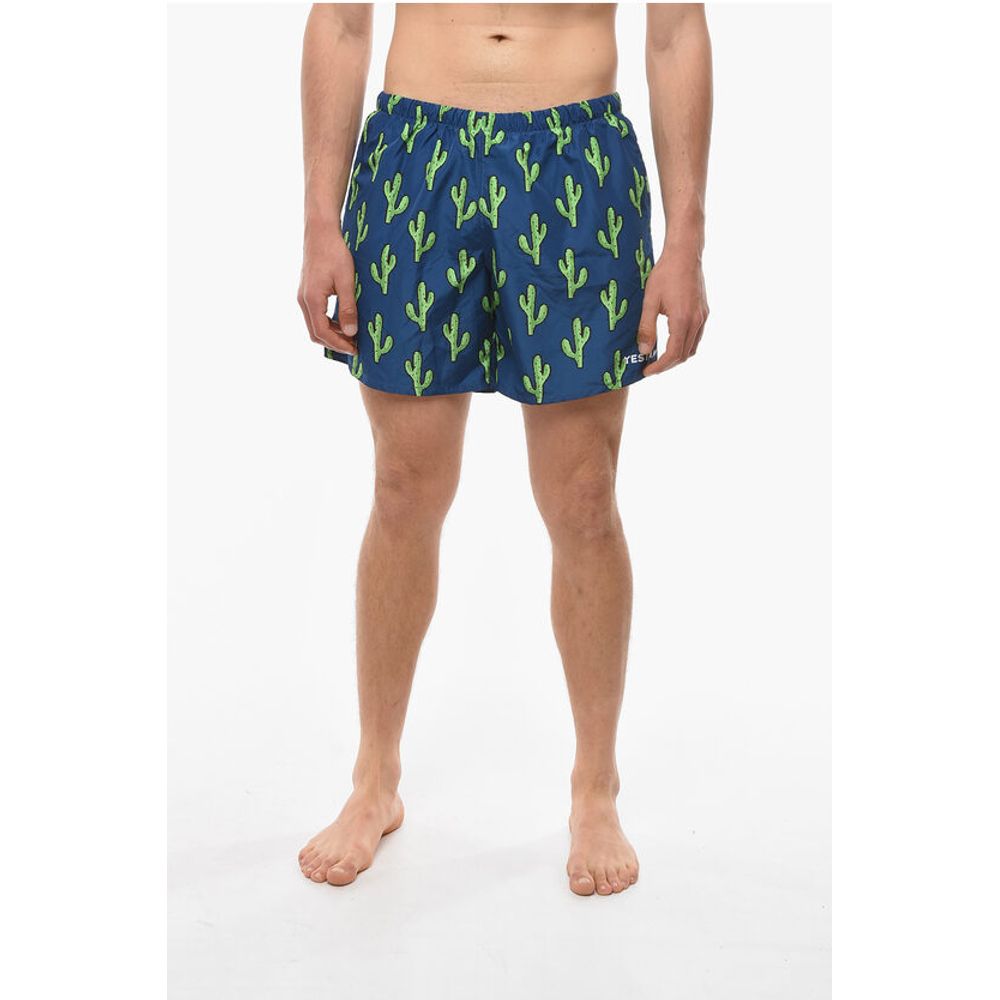 Yes I Am All Over Cactus Printed Swim Shorts