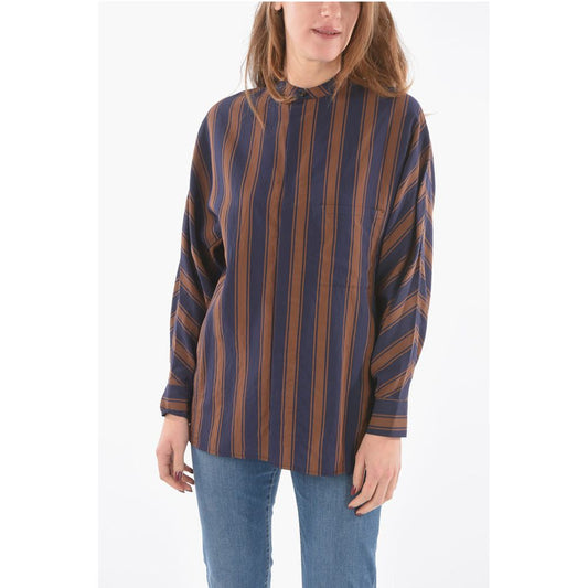 Woolrich Unbalanced Striped SCULLY Mandarin Collar Shirt