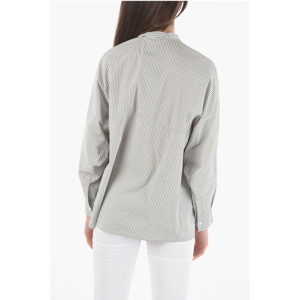 Woolrich Striped Oversized Shirt with Breast Pocket