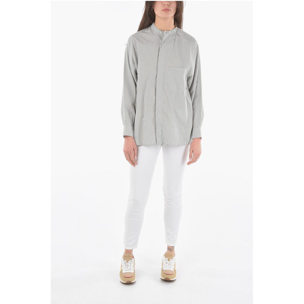 Woolrich Striped Oversized Shirt with Breast Pocket