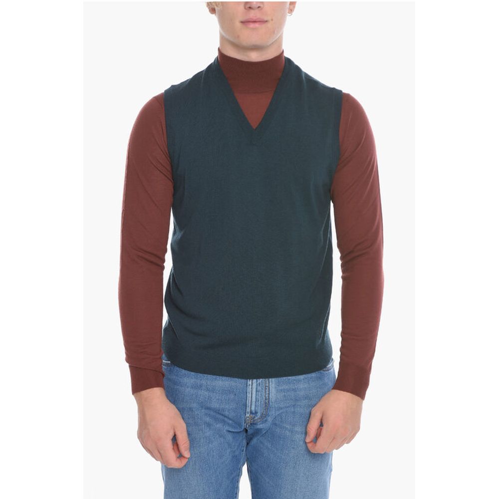 Corneliani V Neck Virgin Wool Vest