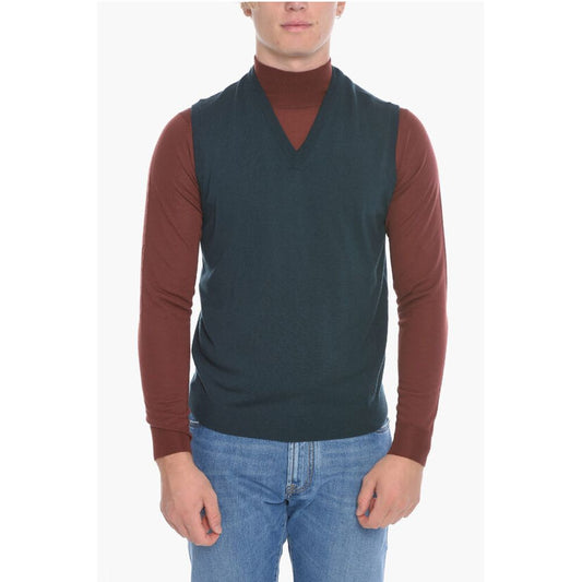 Corneliani V Neck Virgin Wool Vest