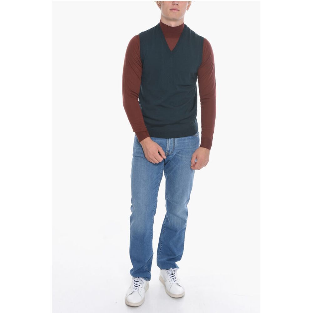 Corneliani V Neck Virgin Wool Vest