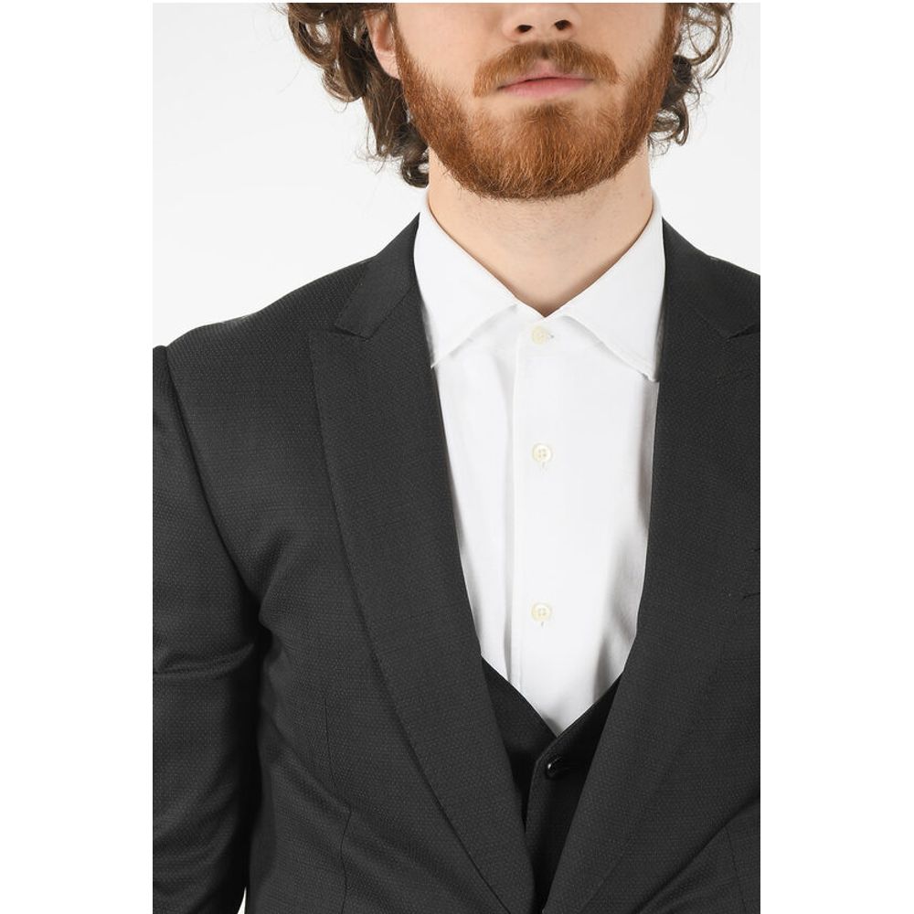 Corneliani virgin wool center vent peak lapel CERIM.ACADEMY 3 piece wai