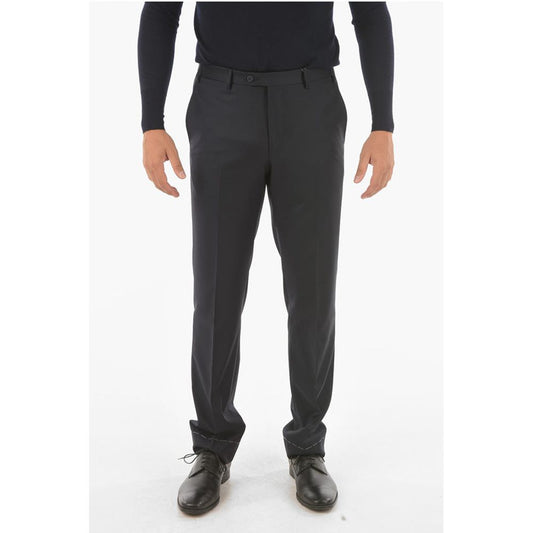 Corneliani virgin wool LEADER Mid-rise waist plain hem trousers