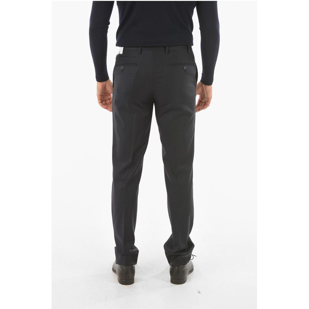 Corneliani virgin wool LEADER Mid-rise waist plain hem trousers