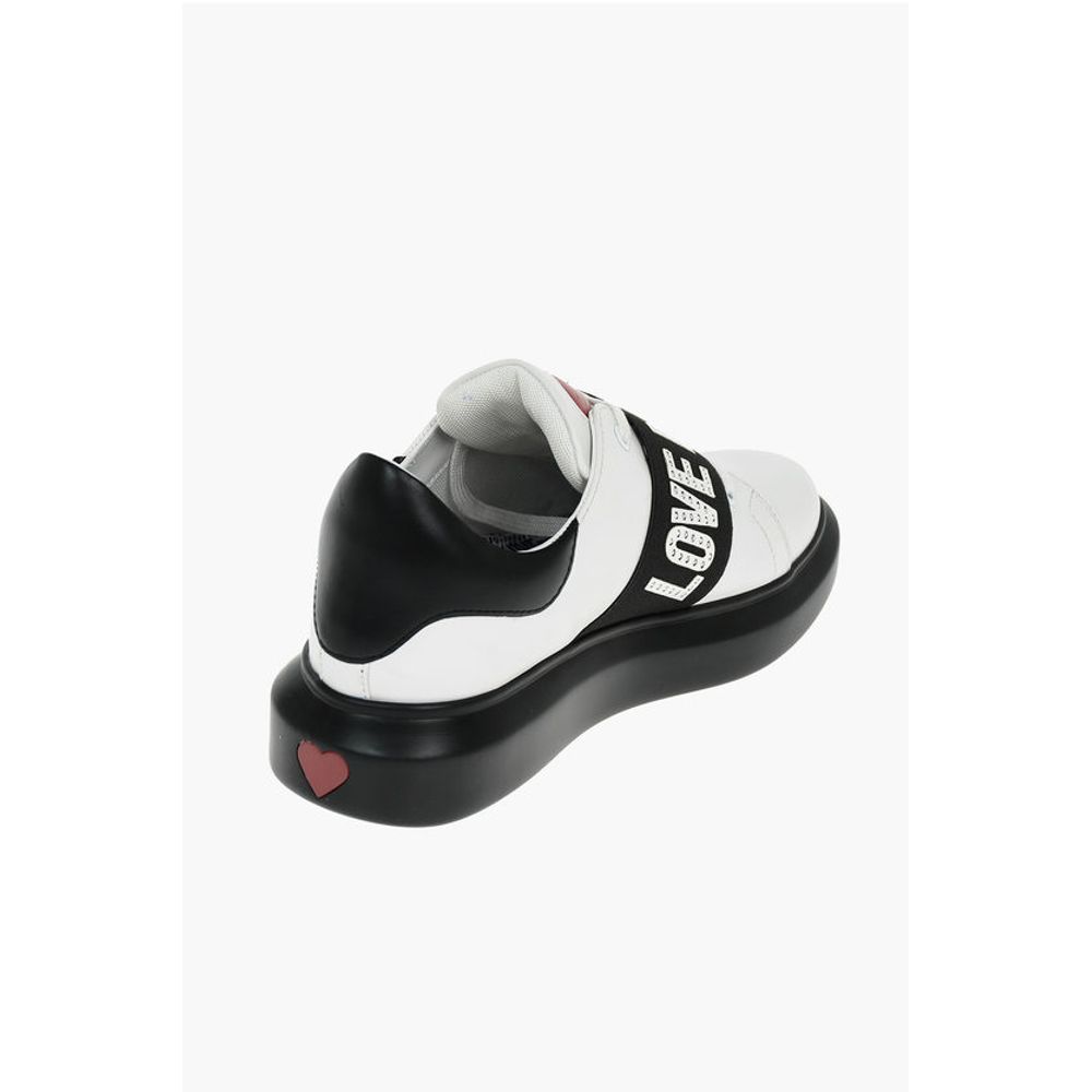 Moschino LOVE Leather Studded Sneakers