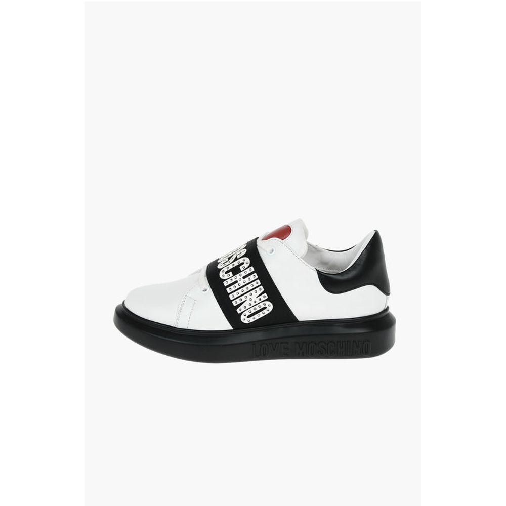 Moschino LOVE Leather Studded Sneakers