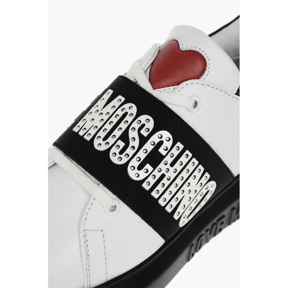 Moschino LOVE Leather Studded Sneakers