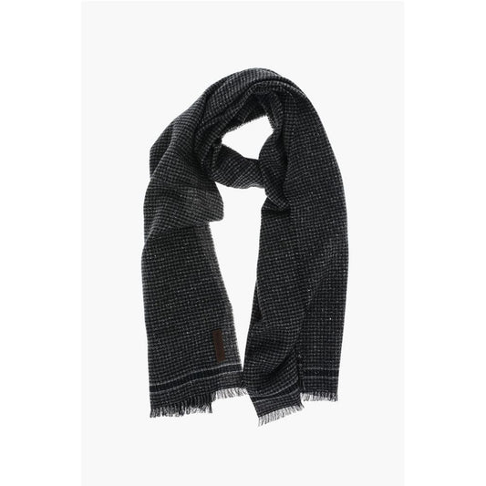 Ermenegildo Zegna Houndstooth Scarf with Fringes