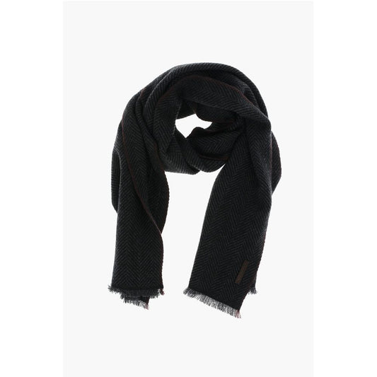Ermenegildo Zegna herringbone patterned cashmere scarf