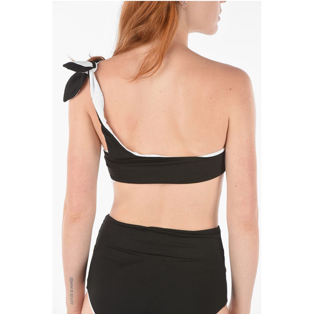 Diesel Printed WE GET REAL One-shoulder Bikini Top
