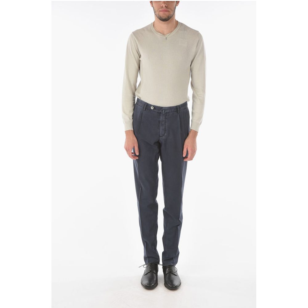 Corneliani Virgin Wool Single-pleated Pants
