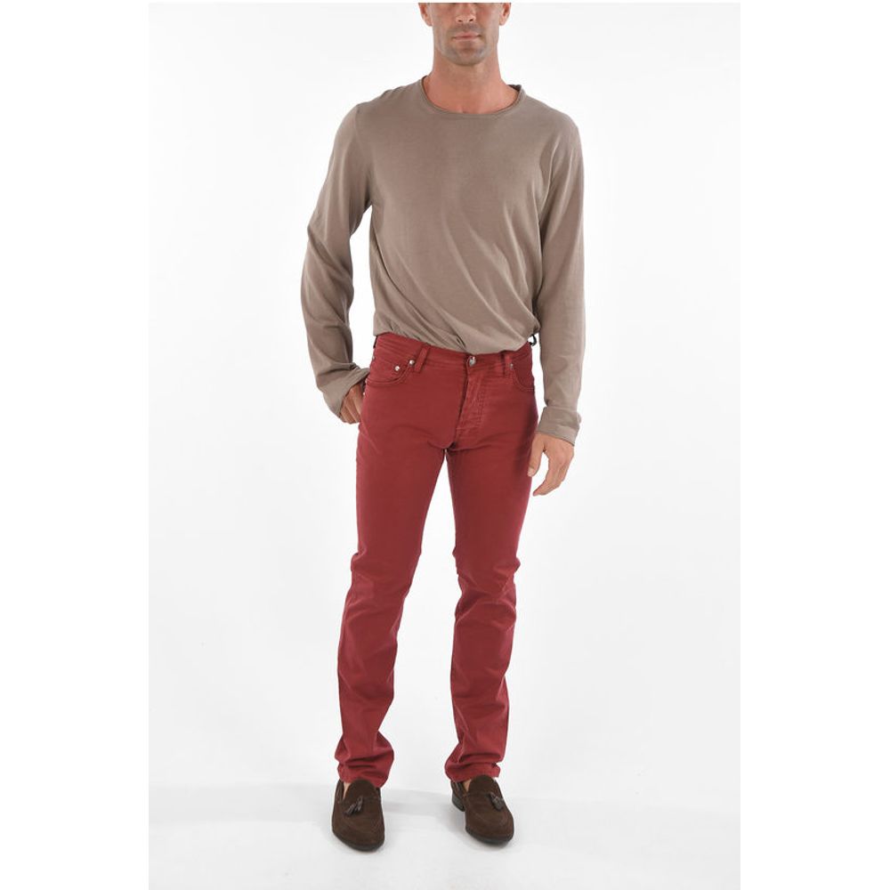 Corneliani ID LUXURY DENIM Stretched Cotton LAZISE Pants with 5 pockets