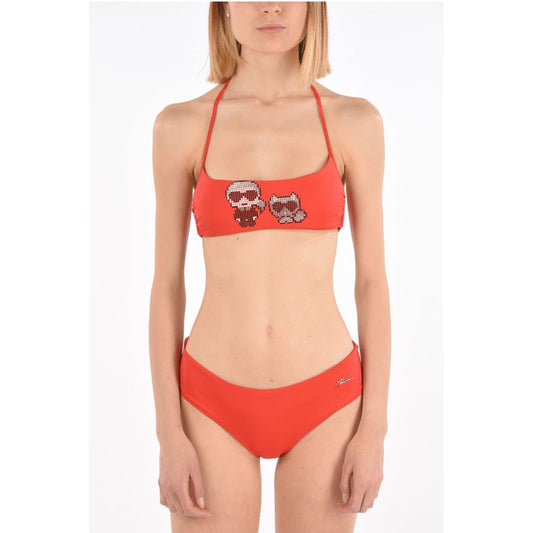 Karl Lagerfeld Bandeau KARL & CHOUPETTE Bikini Top with Studs