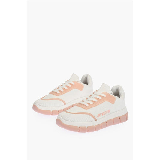 Moschino LOVE perforated fabric two-tone TASSEL50 sneakers