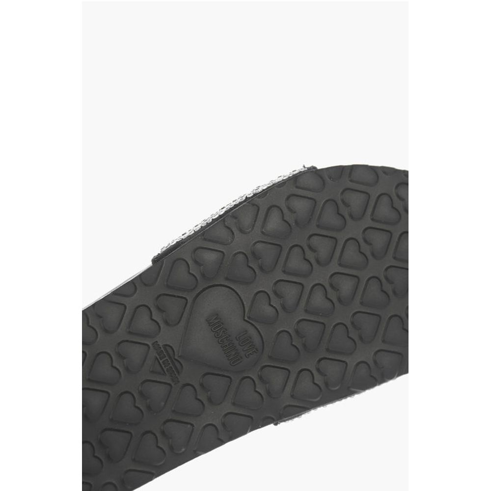 Moschino LOVE leather slides with rhinestones