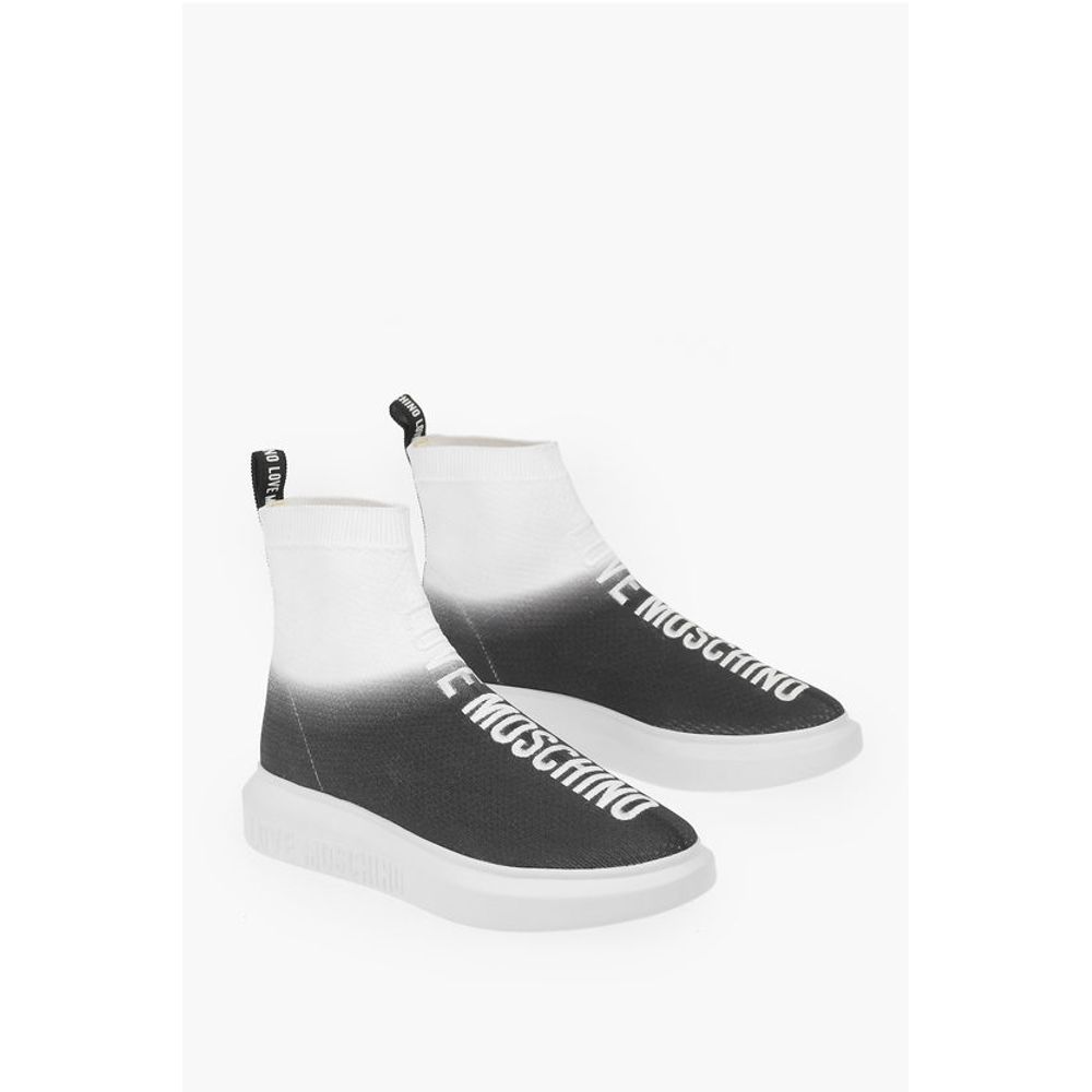 Moschino LOVE shaded sock high top sneakers with embroidery logo