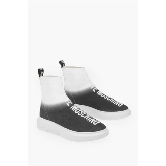 Moschino LOVE shaded sock high top sneakers with embroidery logo