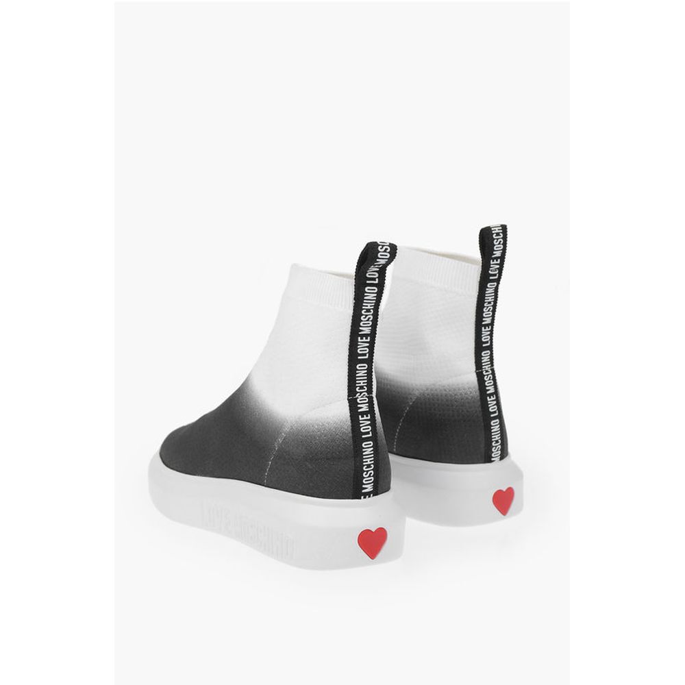 Moschino LOVE shaded sock high top sneakers with embroidery logo
