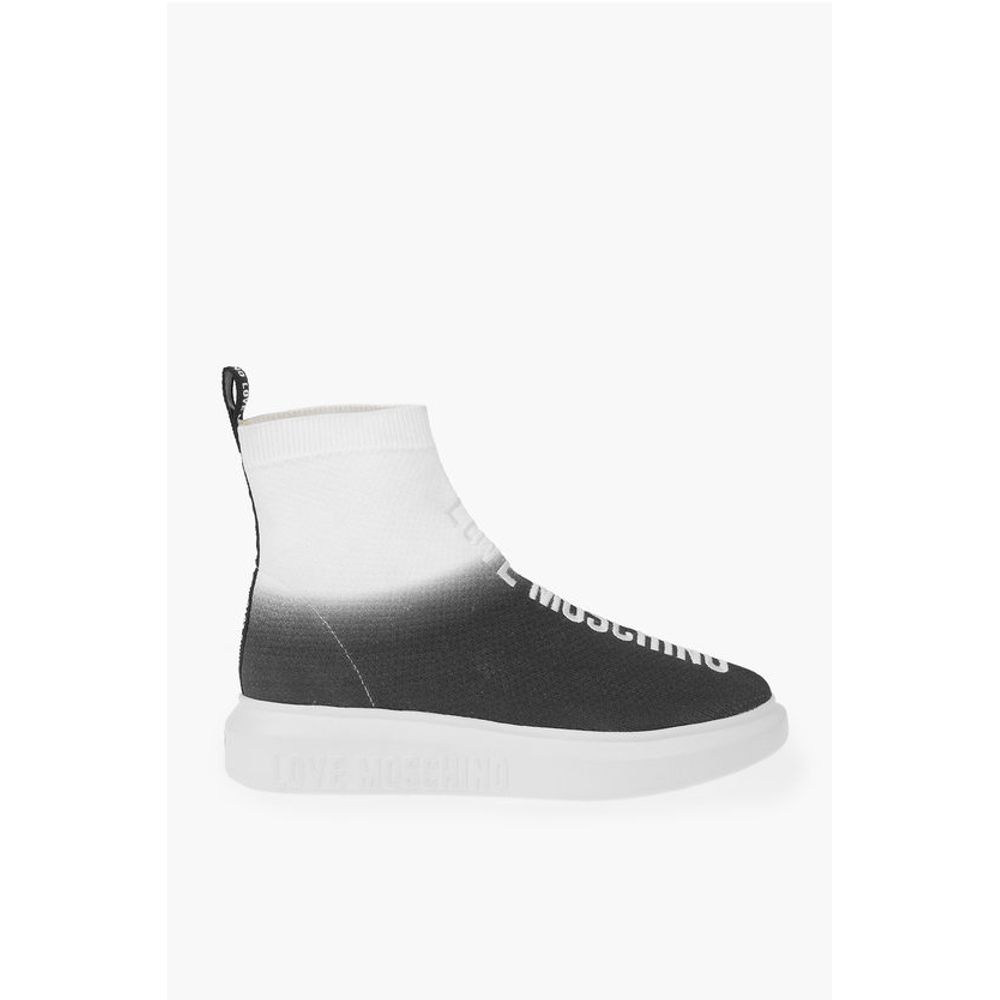 Moschino LOVE shaded sock high top sneakers with embroidery logo