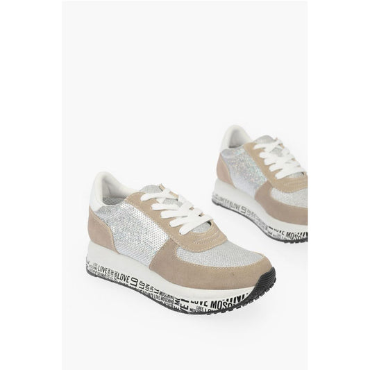 Moschino LOVE suede leather sneakers with sequins