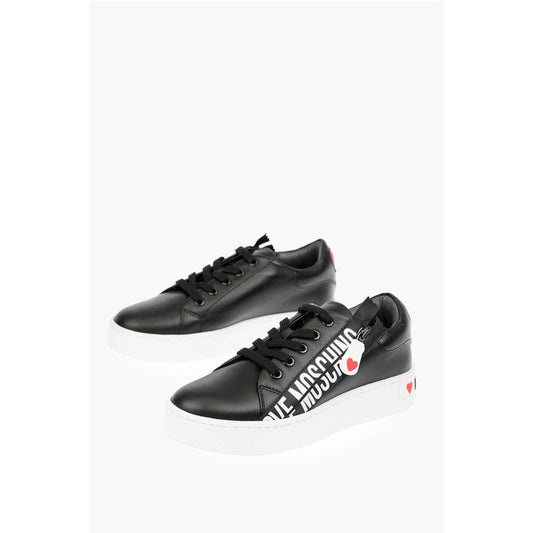 Moschino LOVE Leather Low Top Sneakers with Logo
