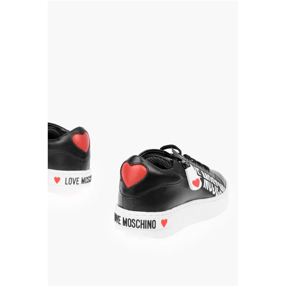 Moschino LOVE Leather Low Top Sneakers with Logo