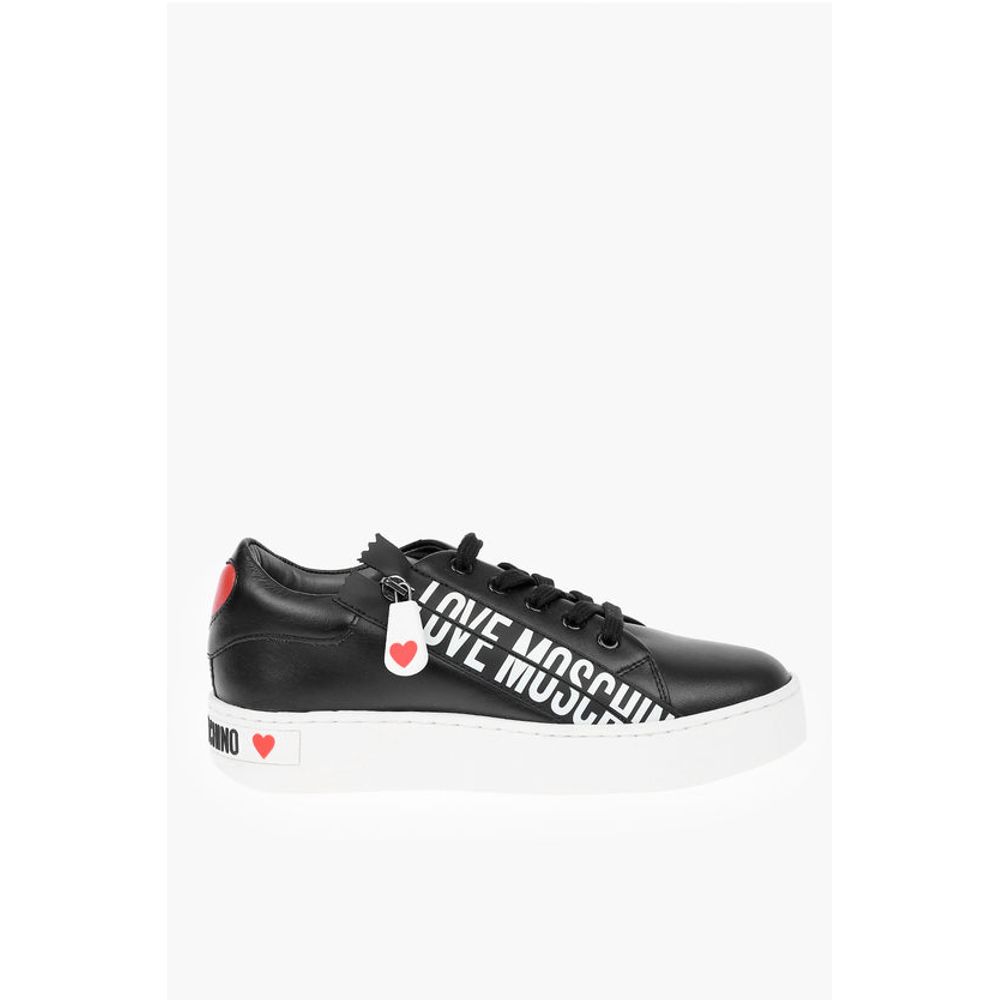 Moschino LOVE Leather Low Top Sneakers with Logo