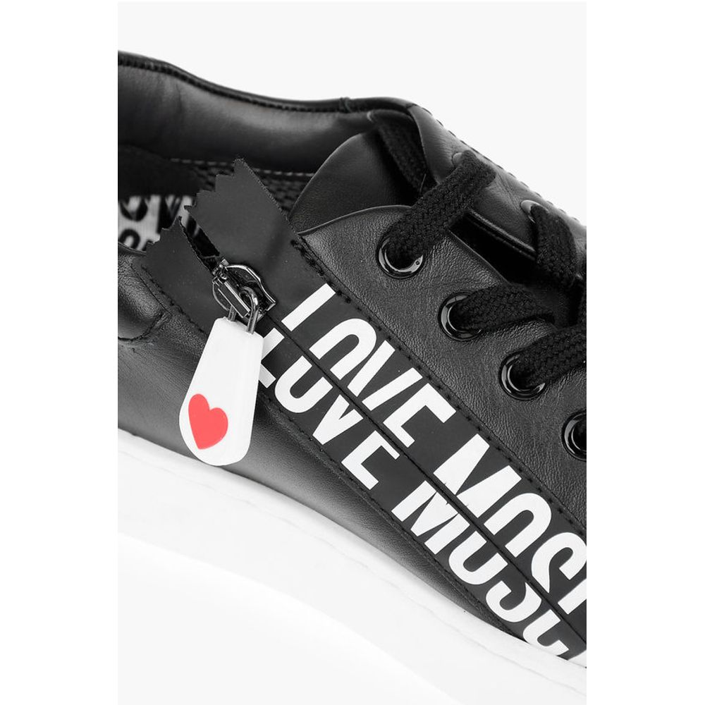 Moschino LOVE Leather Low Top Sneakers with Logo