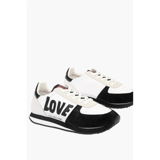 Moschino LOVE suede leather and fabric sneakers