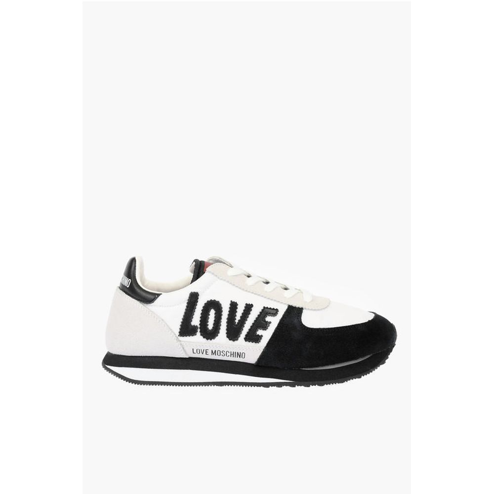 Moschino LOVE suede leather and fabric sneakers