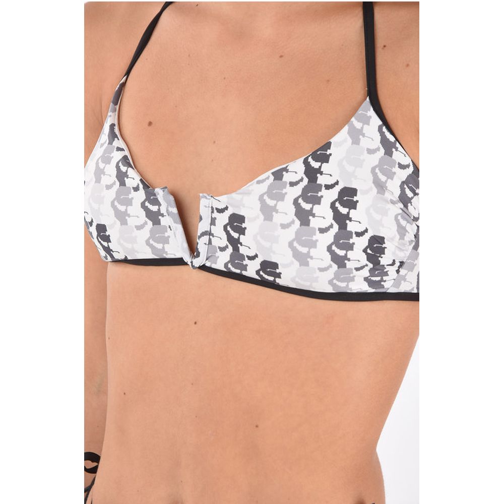 Karl Lagerfeld printed v wire bikini top