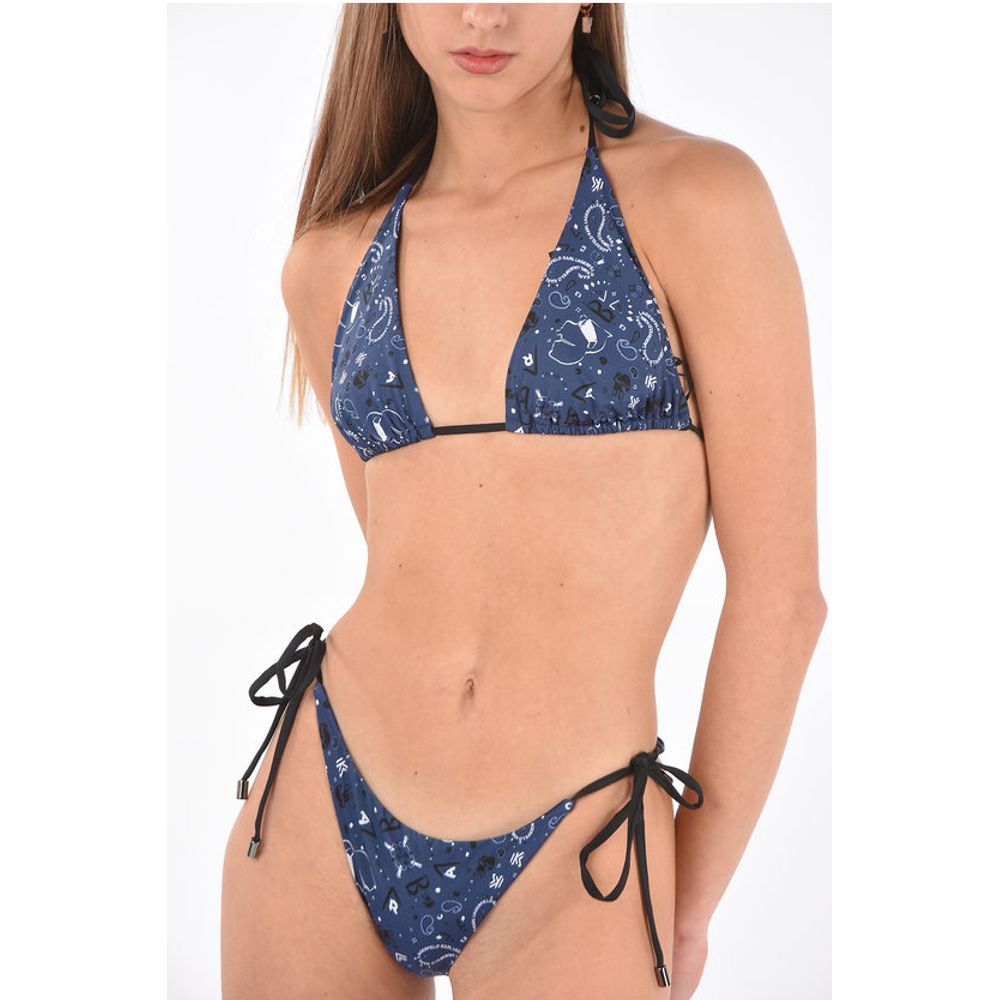 Karl Lagerfeld printed triangle bikini top