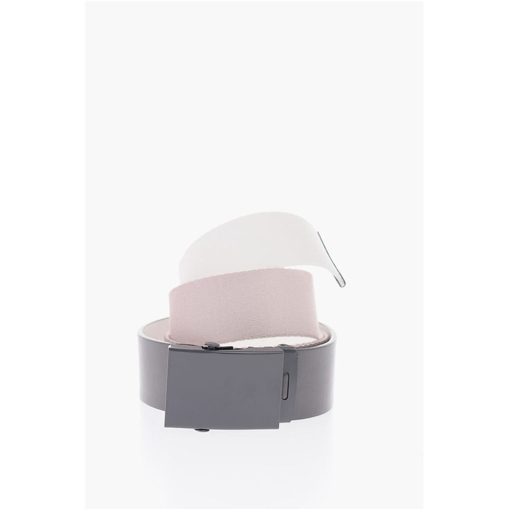 Diesel 30mm fabric belt with faux leather detail