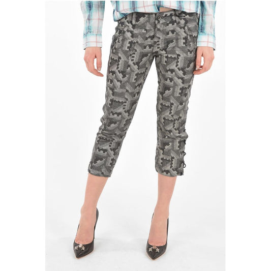 Diesel BLACK GOLD Mid-rise waist PACQUARD capri pants
